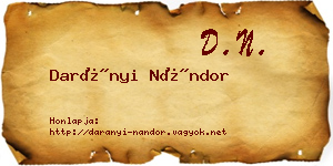 Darányi Nándor névjegykártya