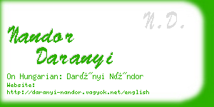 nandor daranyi business card